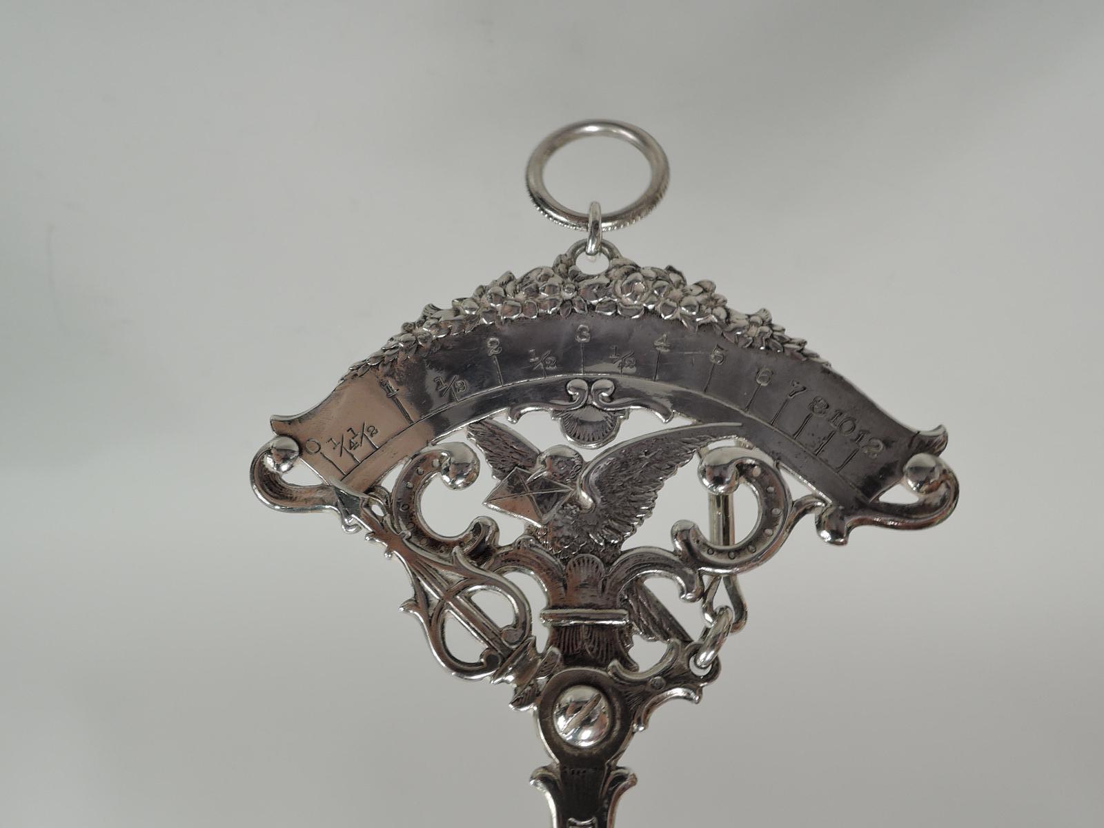 American Antique Gorham Victorian Rococo Sterling Silver Postage Scale