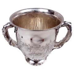 Antiker viktorianischer Gorham-Fuchs- Hunt-Trophäenbecher aus Silber aus Silber, 1885