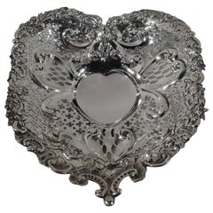 Antique Gorham Victorian Sterling Silver Heart Bowl