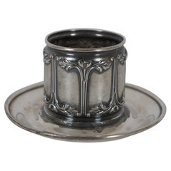 Porte-dents d'allumettes antique sur pied en argent sterling repoussé Gorham & Webster