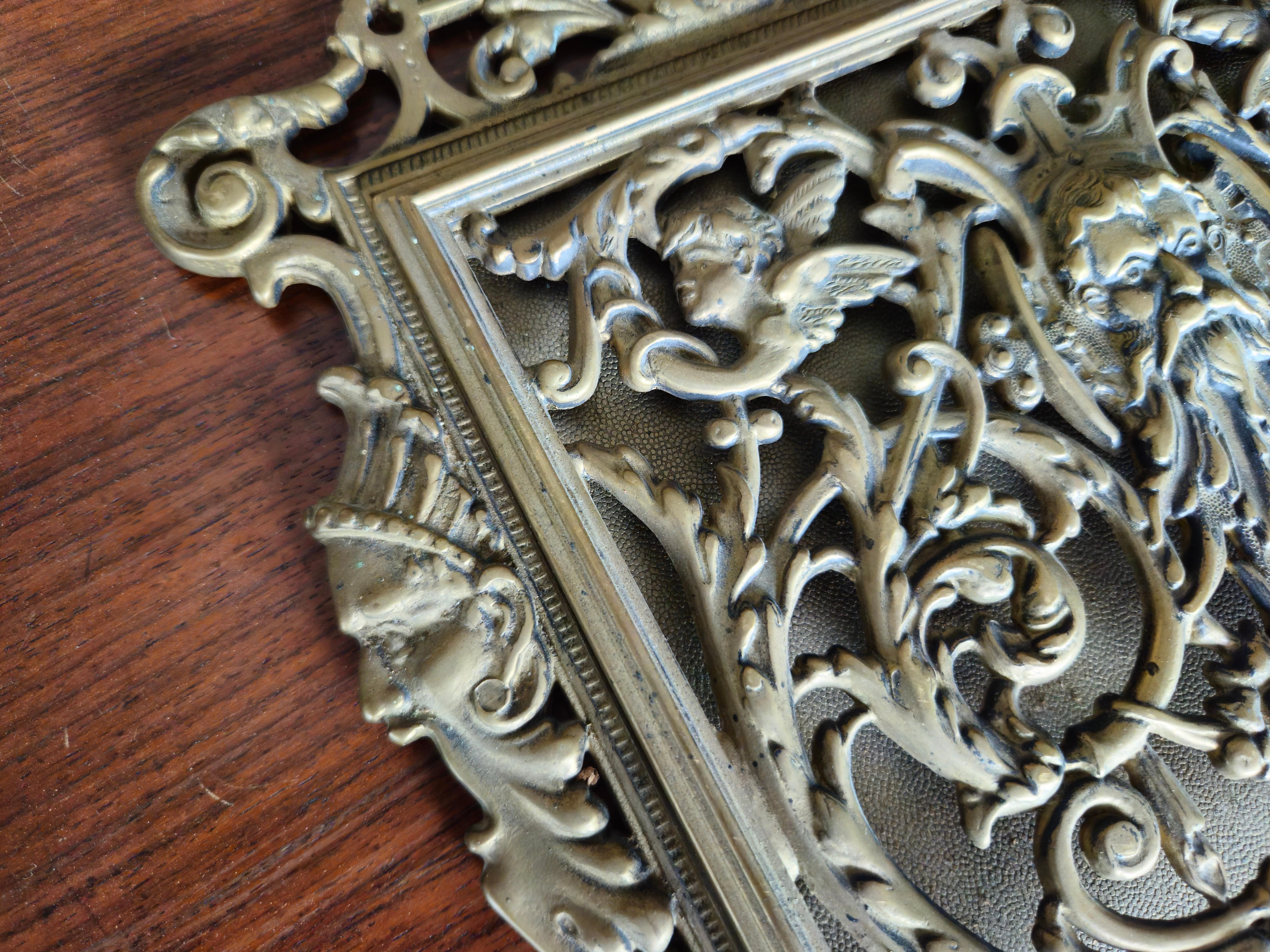 Antique Gothic Bronze Wall or Door Mail Holder In Good Condition In Chonburi, TH