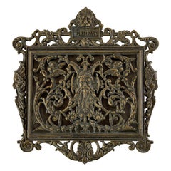 Antique Gothic Bronze Wall or Door Mail Holder