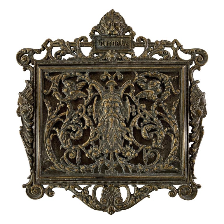 Antique Gothic Bronze Wall or Door Mail Holder at 1stDibs
