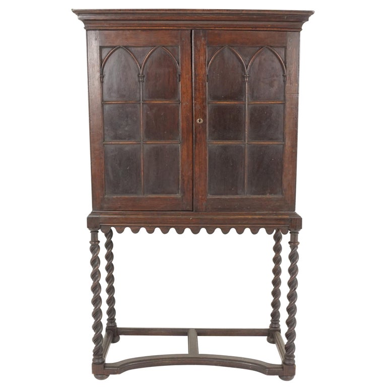 Antique Gothic Cabinet Early 19th, Gothic Cabinet Furniture