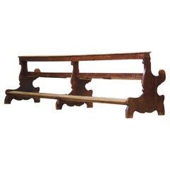 Antique Gothic Church Benches, Late 1800s - Set of 4 Pine Wood Pew Benches