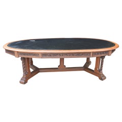 Antique Gothic Desk Writing Table, Irish President Mary Robinson Oireachtas