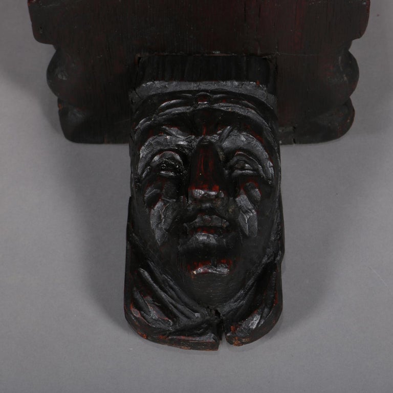 Antique Gothic Figural Carved Oak Monk Bench Circa 1920 At 1stdibs