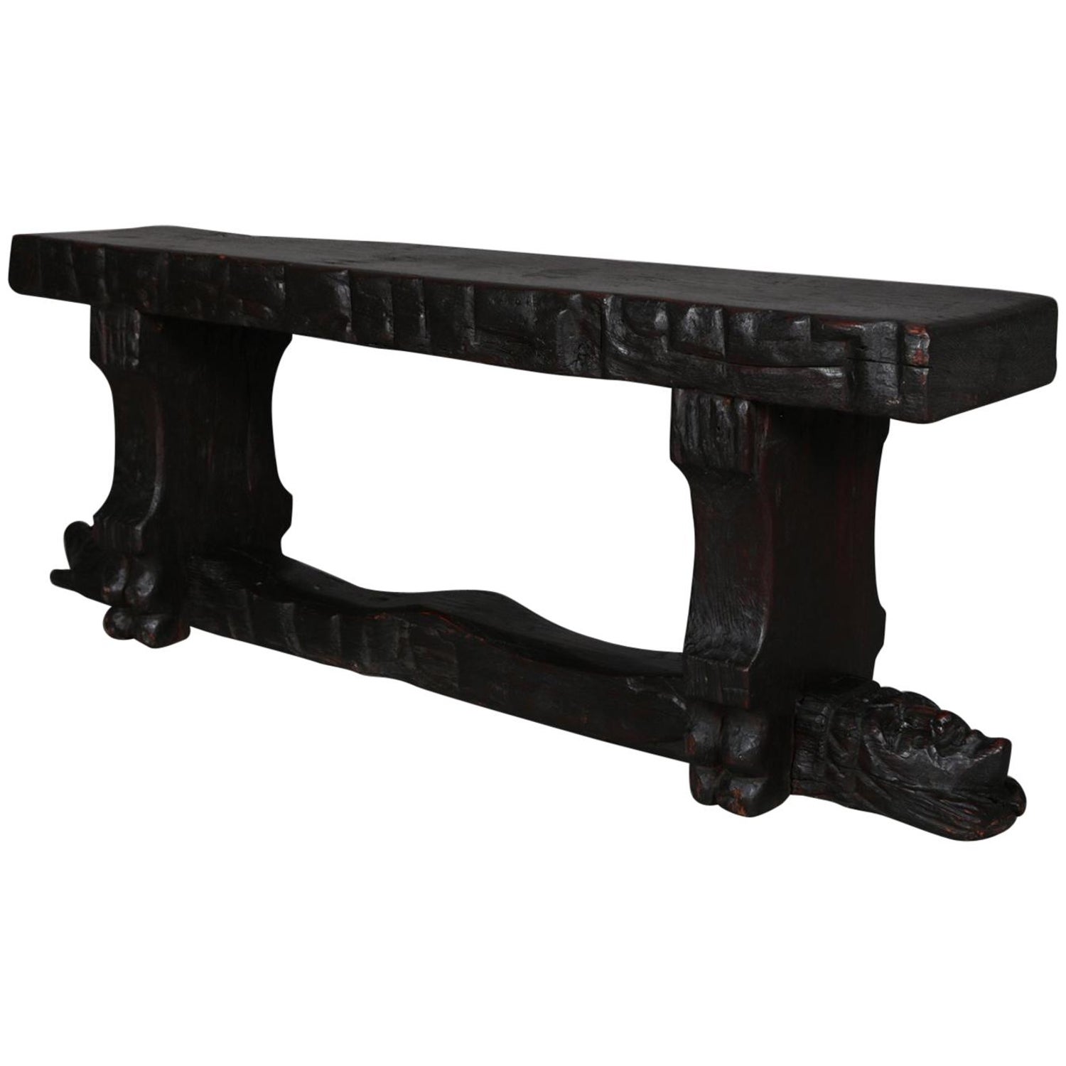 Antique Gothic Figural Carved Oak Monk Bench Circa 1920 At 1stdibs