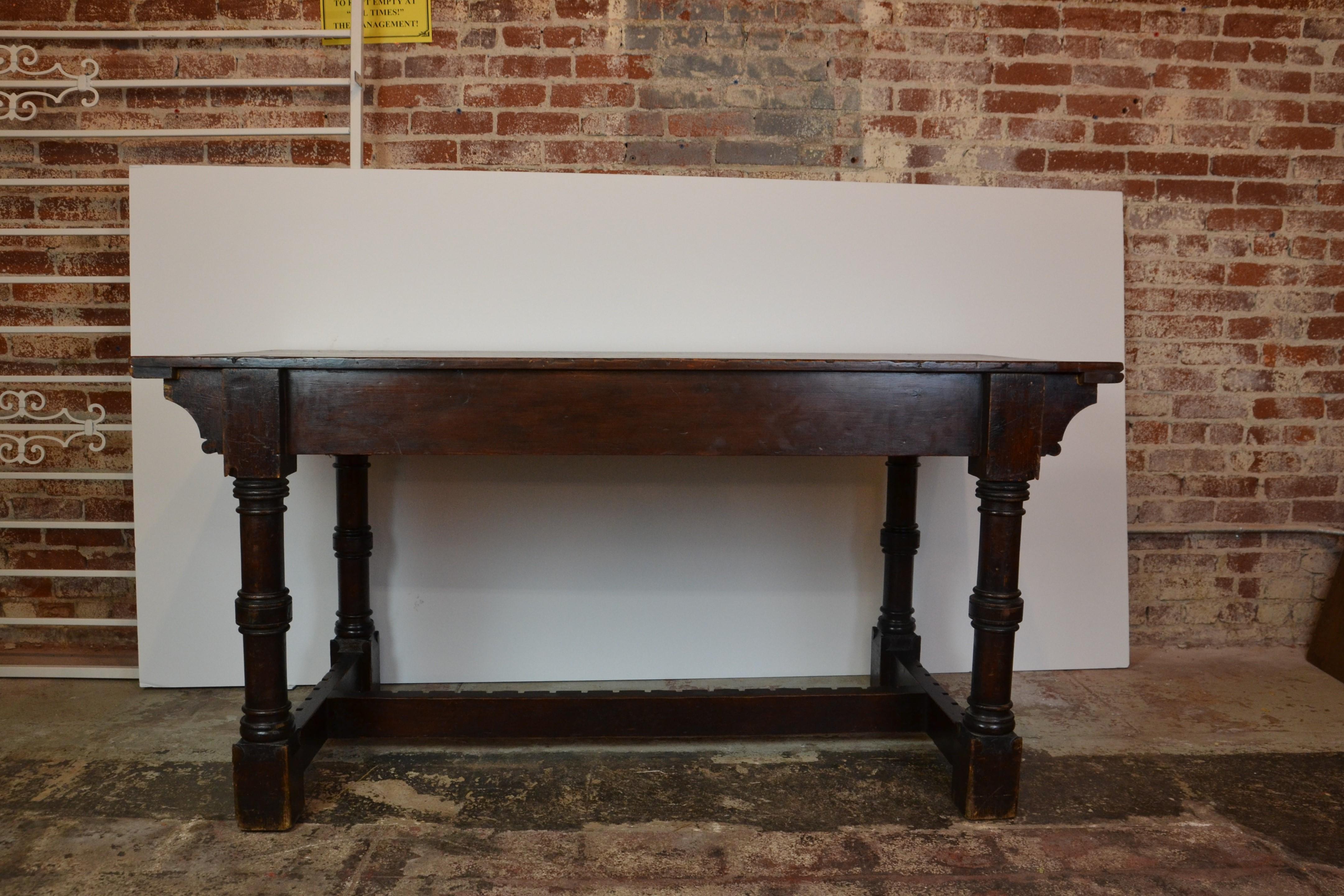 Late 19th Century Antique Gothic Library / Farm Table