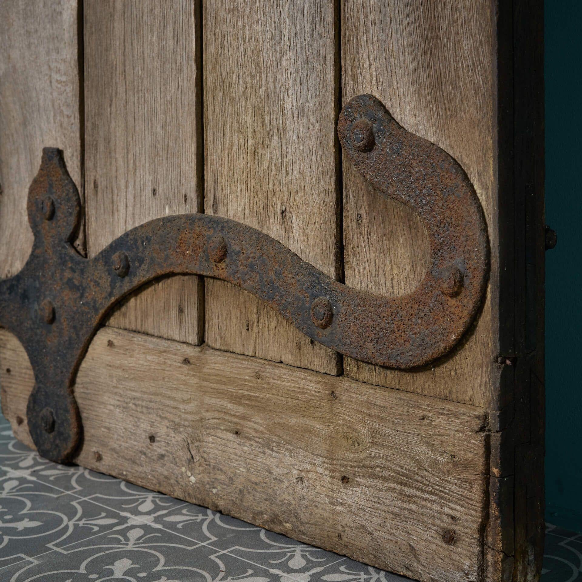 19th Century Antique Gothic Oak Church Door For Sale