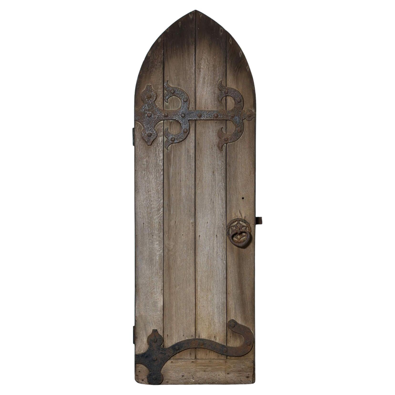 Antique Gothic Oak Church Door