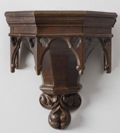 Antique Gothic Pine Wall Bracket, circa 1850