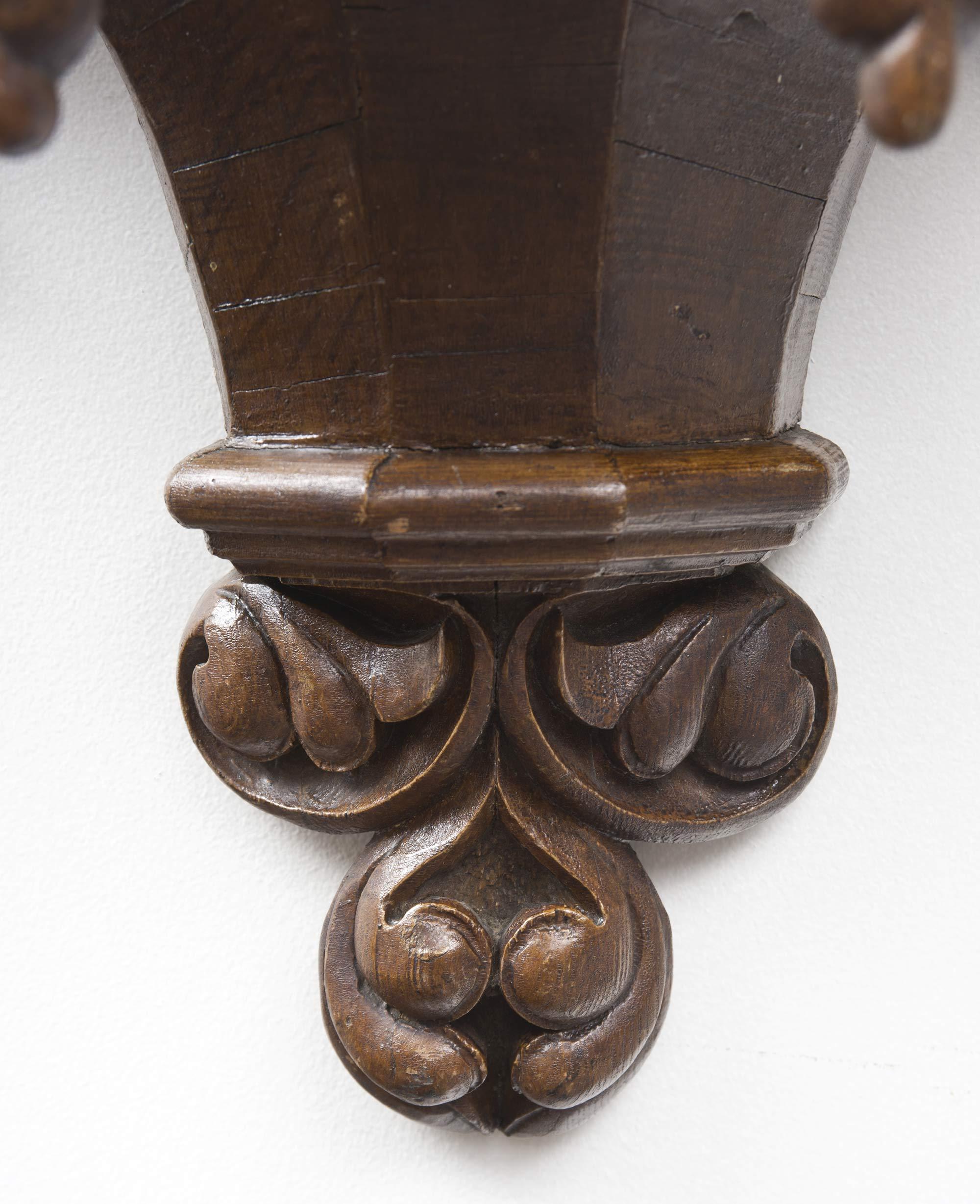 Carved Antique Gothic Pine Wall Bracket, circa 1850 For Sale