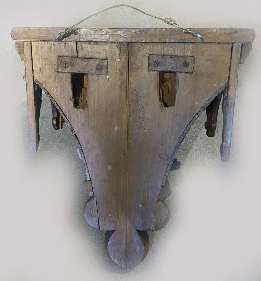 Mid-19th Century Antique Gothic Pine Wall Bracket, circa 1850 For Sale