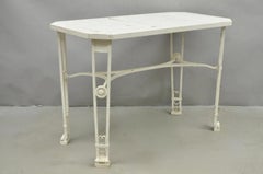 Antique Gothic Renaissance Wrought Iron Stretcher Base Potting Side Table (A)
