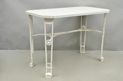 Antique Gothic Renaissance Wrought Iron Stretcher Base Potting Side Table (B)