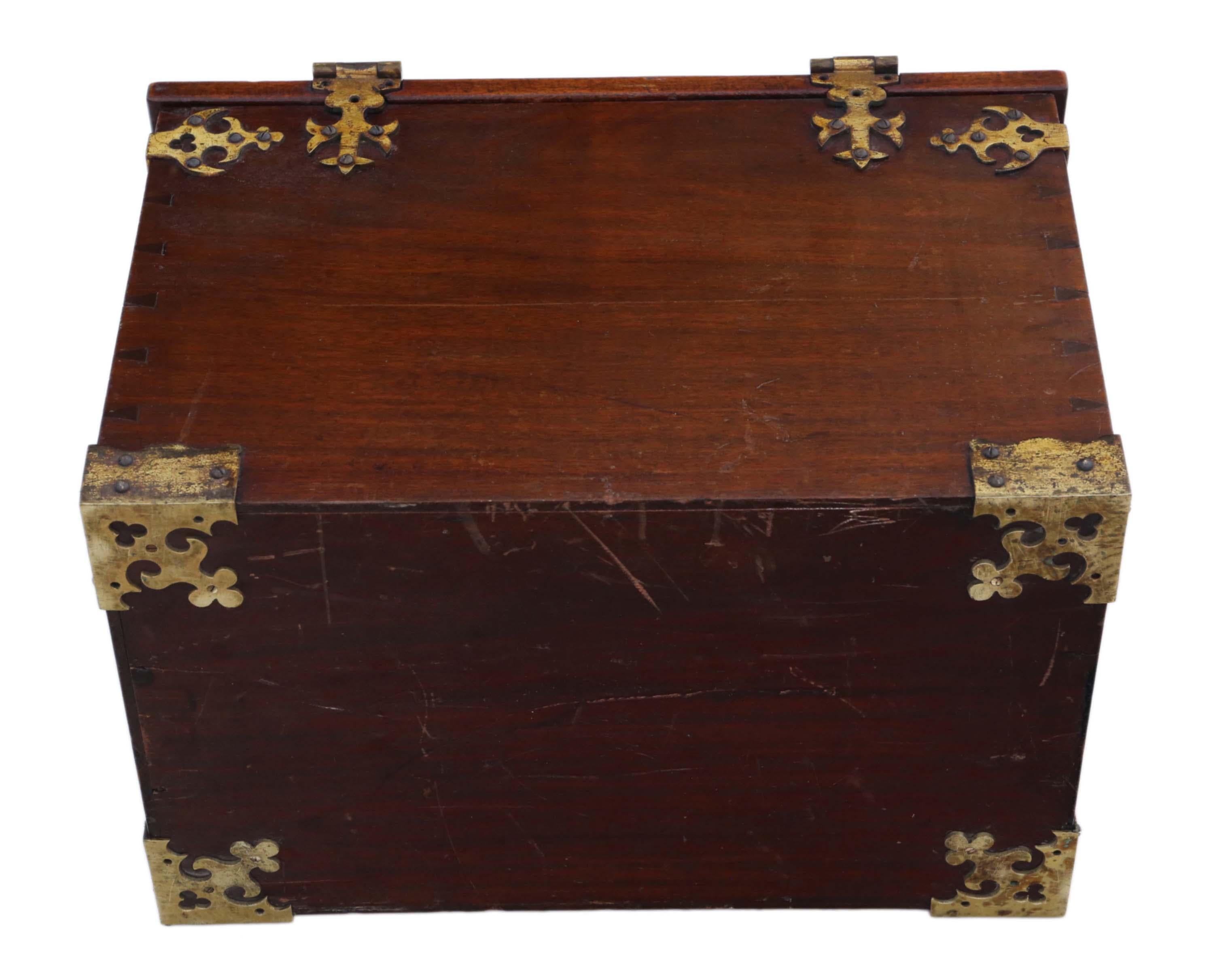 Wood Antique Gothic Revival 19th Century Mahogany Despatch Box Pugin For Sale