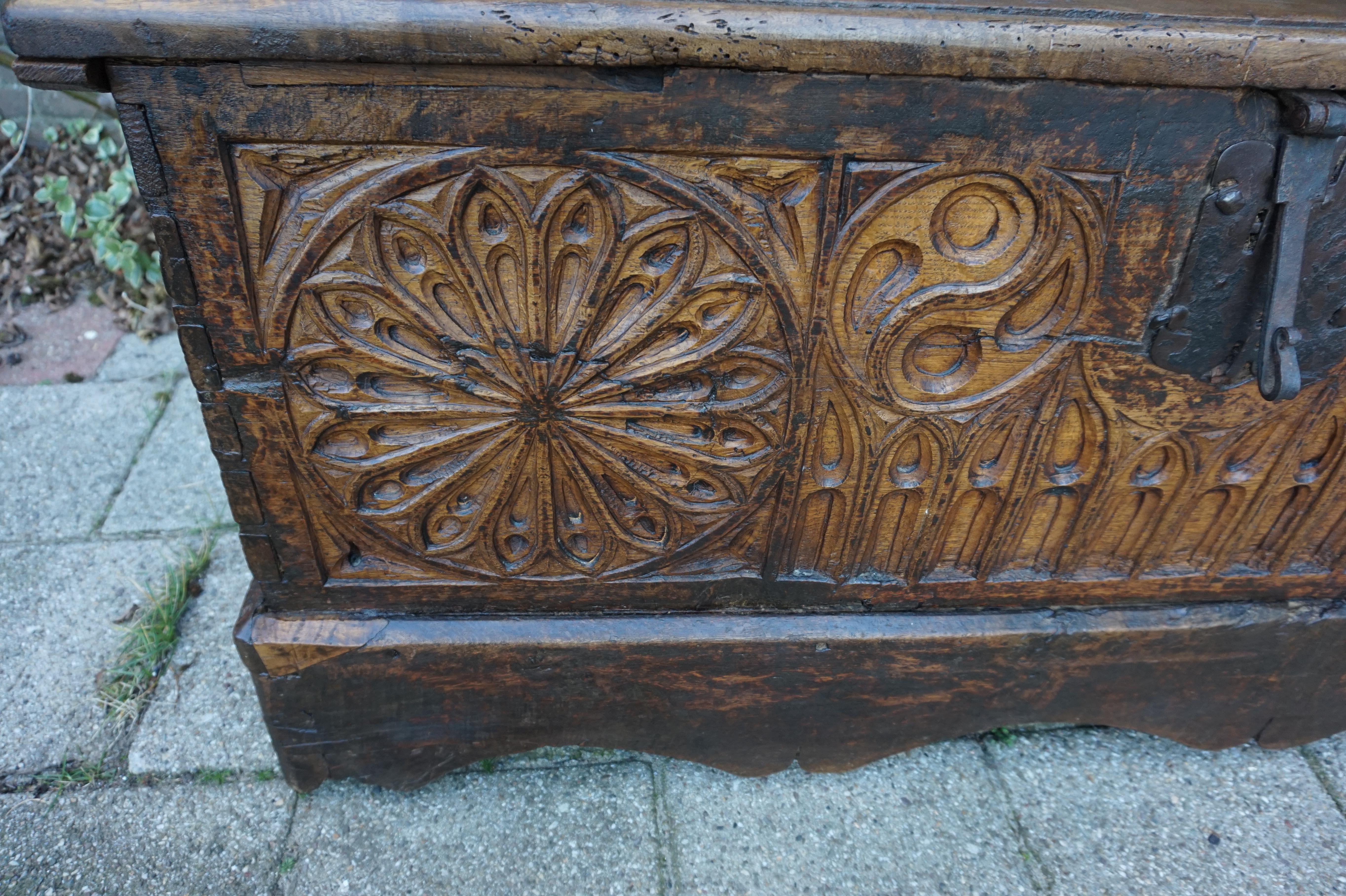 Spanish Antique Gothic Revival Blanket Chest / Trunk with an Amazing Patina 1680 - 1720