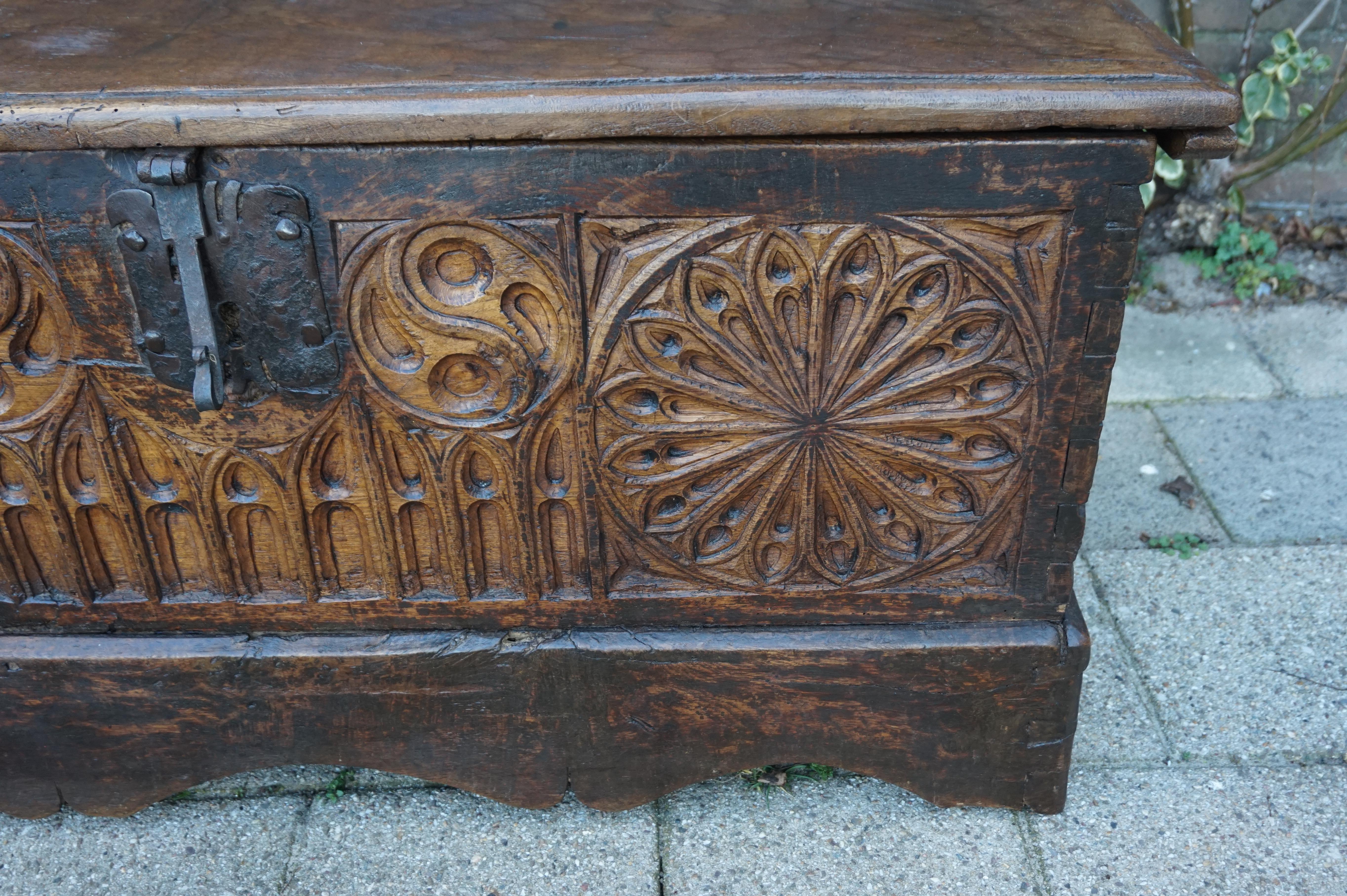 Forged Antique Gothic Revival Blanket Chest / Trunk with an Amazing Patina 1680 - 1720