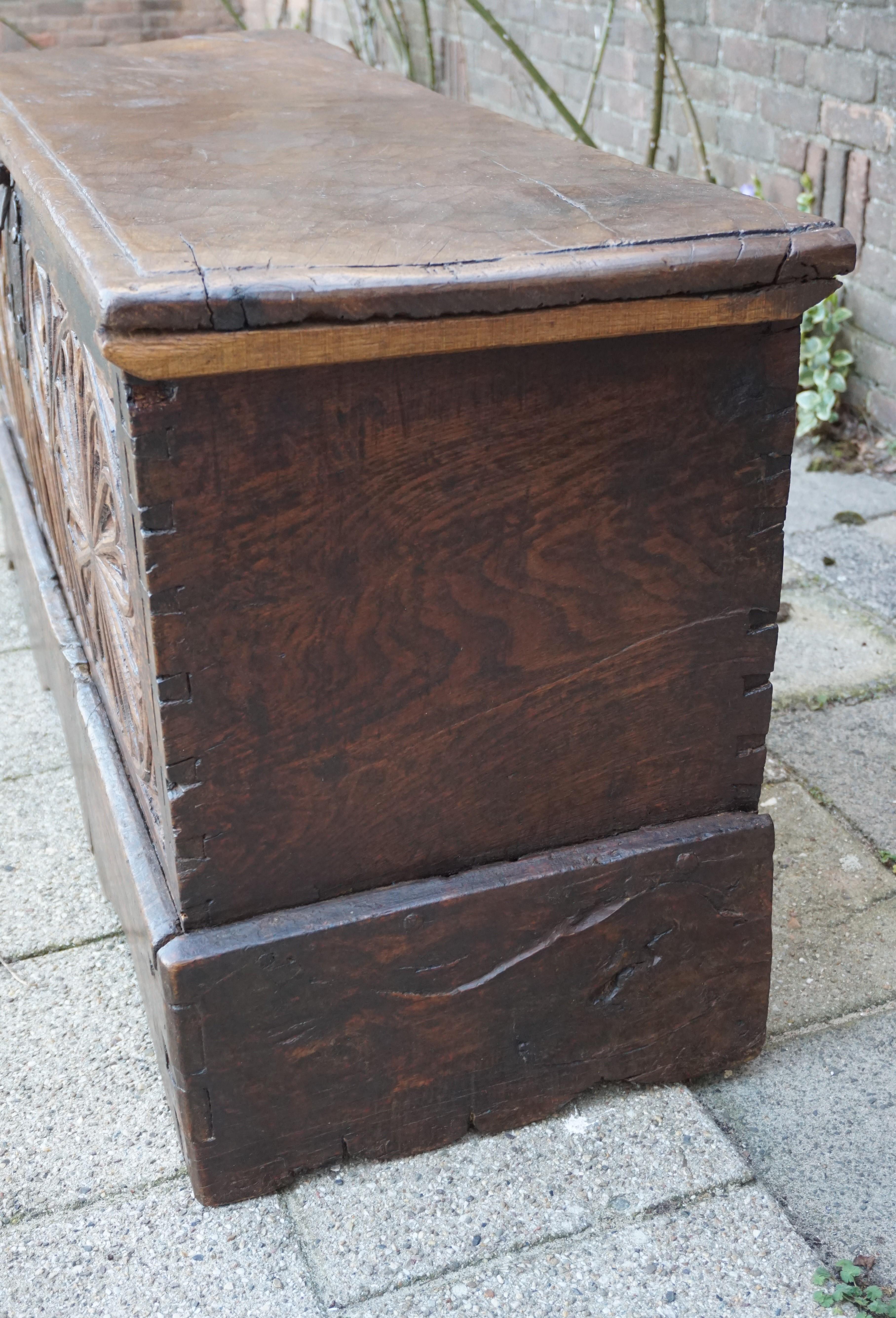 18th Century Antique Gothic Revival Blanket Chest / Trunk with an Amazing Patina 1680 - 1720