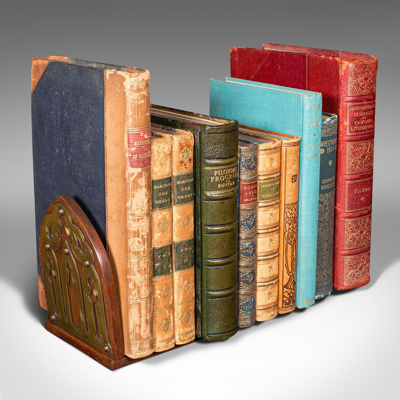 Antique Gothic Revival Book Slide, English Walnut, Extending Bookrest, Victorian For Sale 1