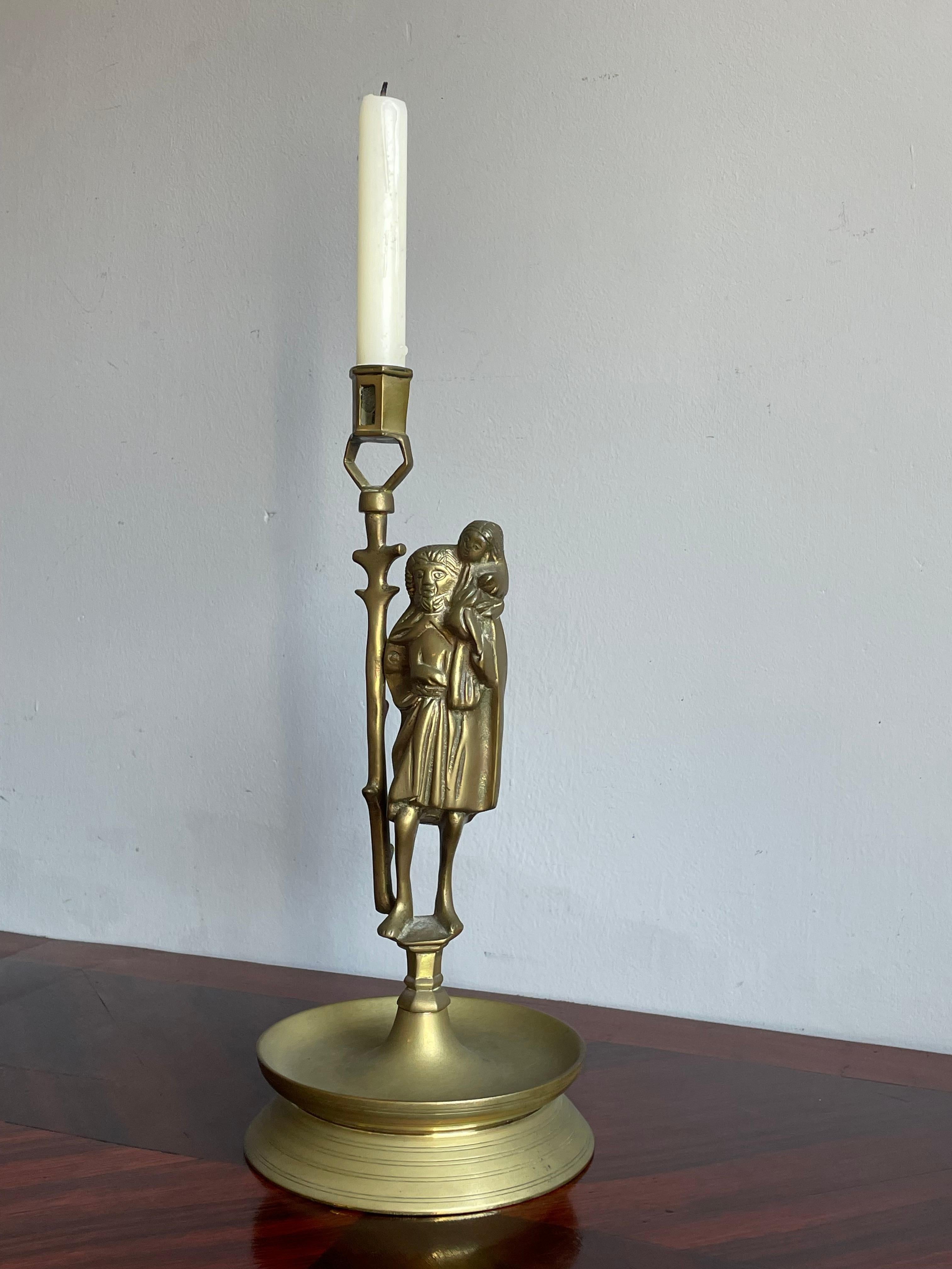 Medieval Style candlestick.

For the collectors and enthousiasts of the Gothic Style in general and of Saint Christopher in particular we also have this rare Medieval Style table candle holder. Although we had never owned or seen one before, we