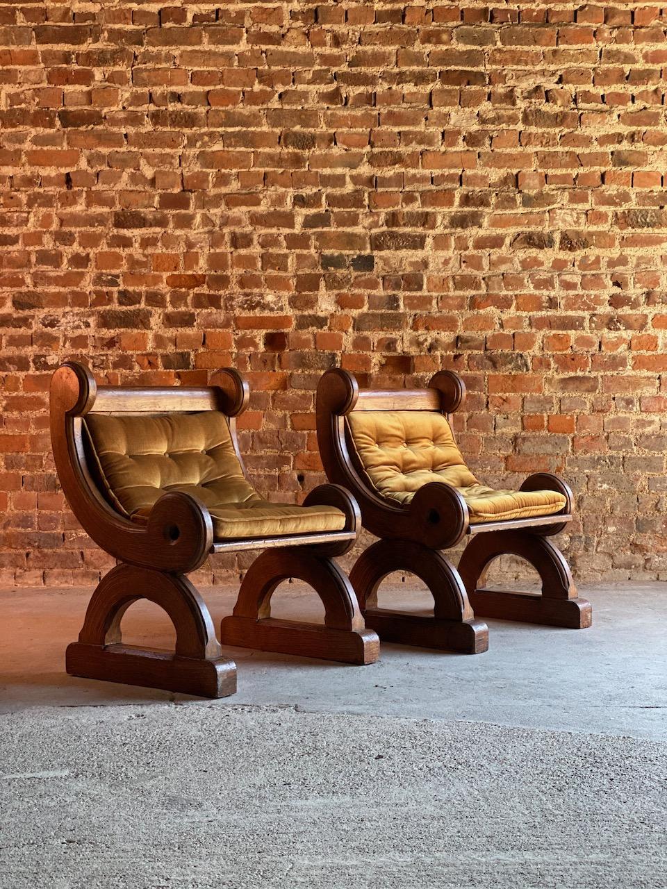 Antique Gothic Revival Church Chairs Ecclesiastical Victorian:: circa 1850 4