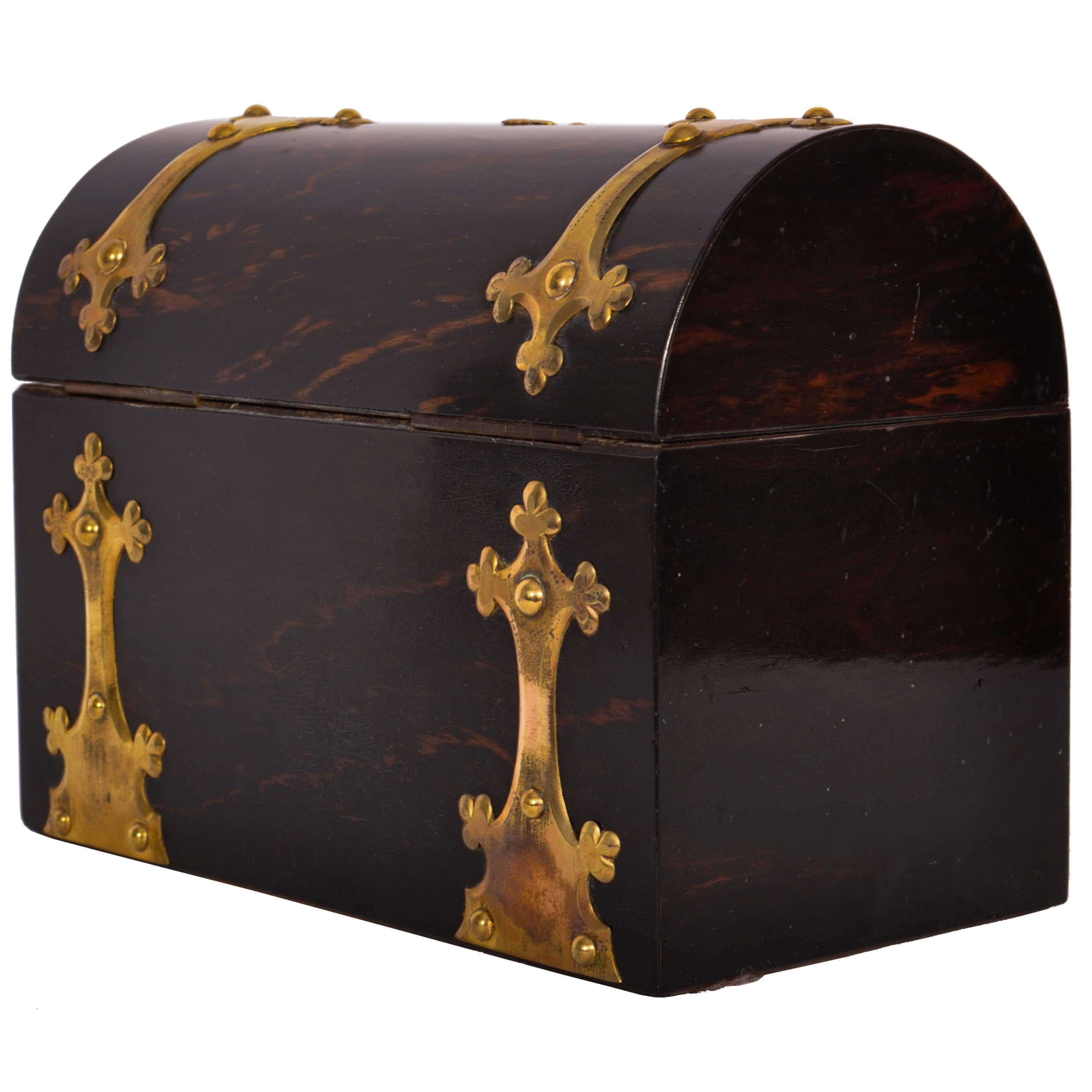 Antique Gothic Revival Coromandel Stationery Letter Box Toulmin Gale London 1865 2