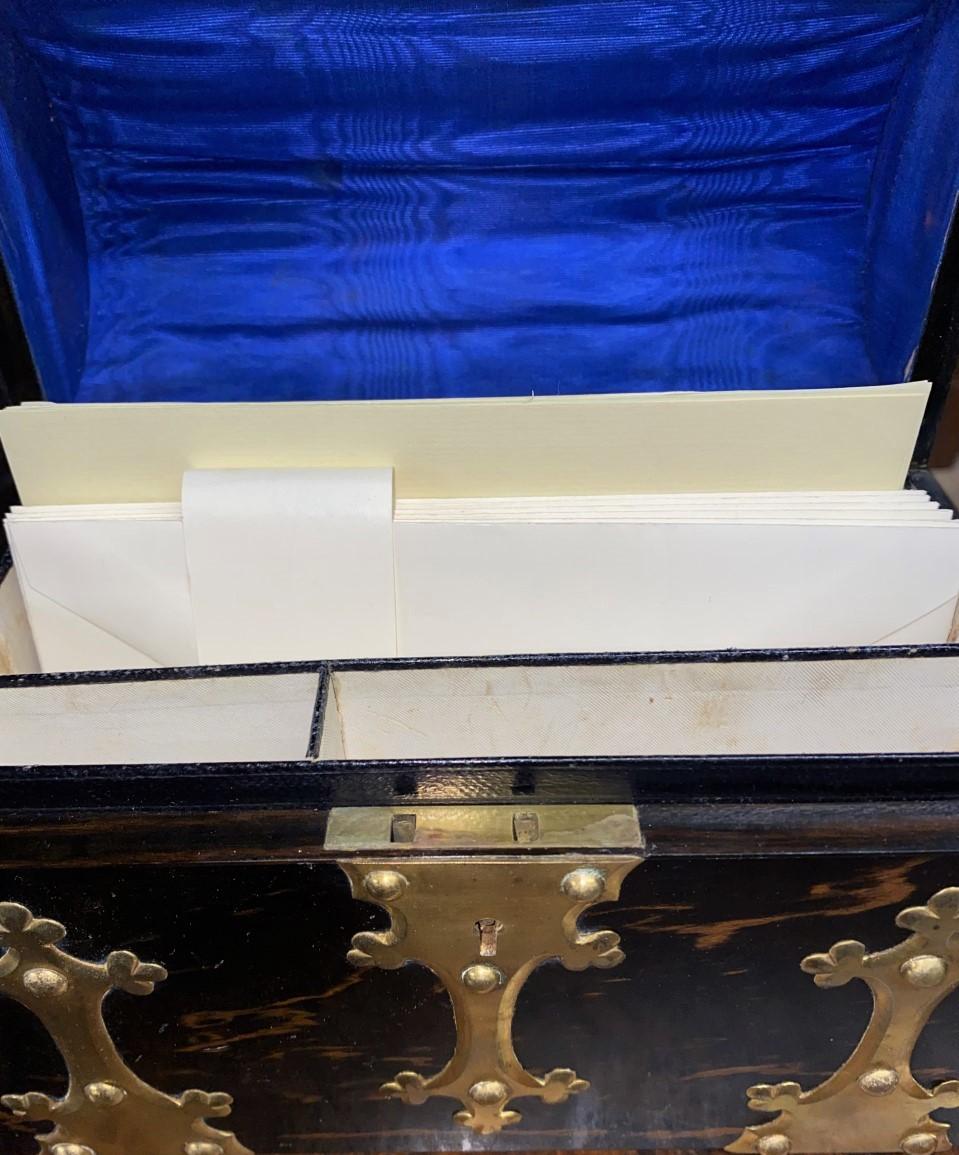 Antique Gothic Revival Coromandel Stationery Letter Box Toulmin Gale London 1865 3