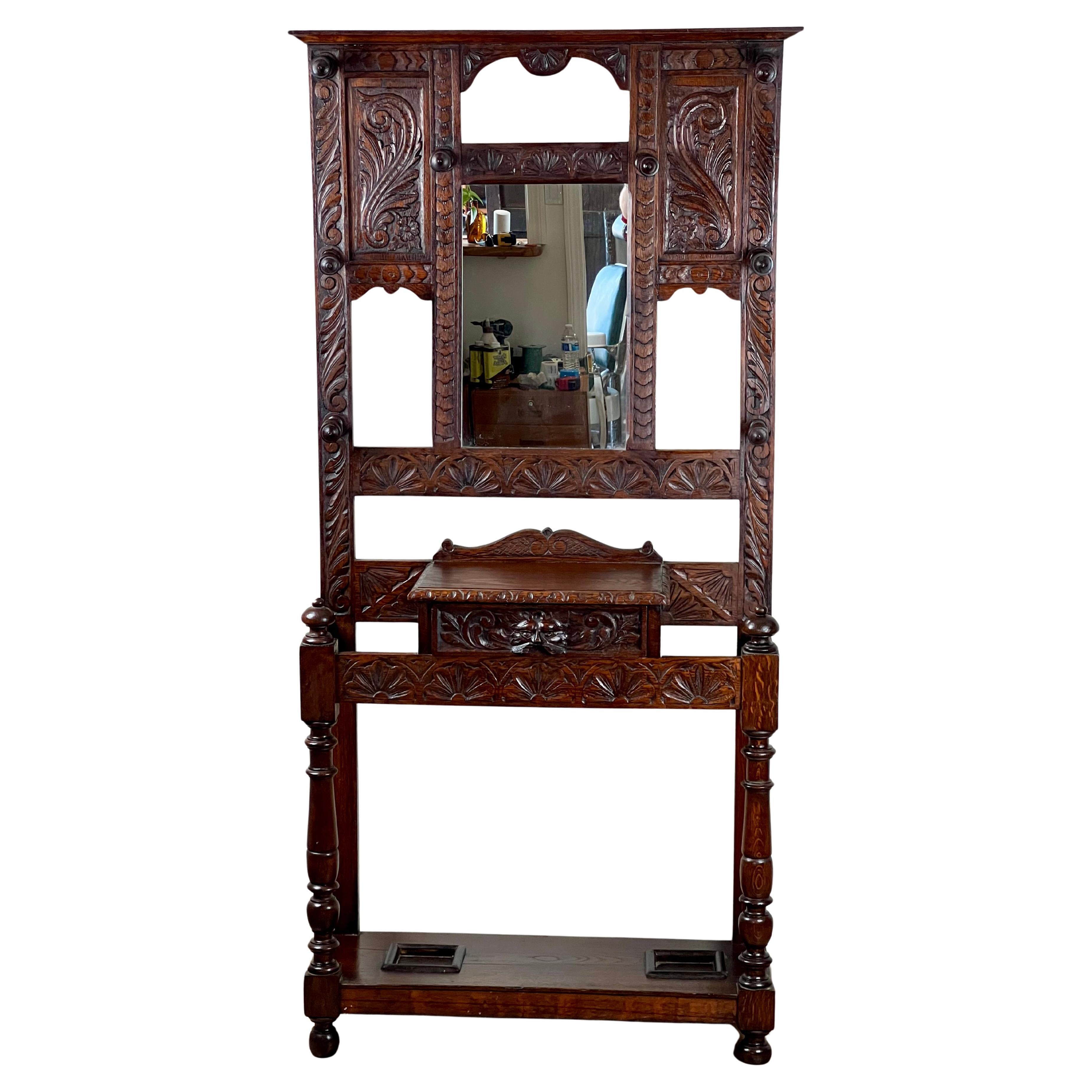 Antico albero da sala in legno di quercia Greene & Greene c. Fine del XIX secolo in vendita