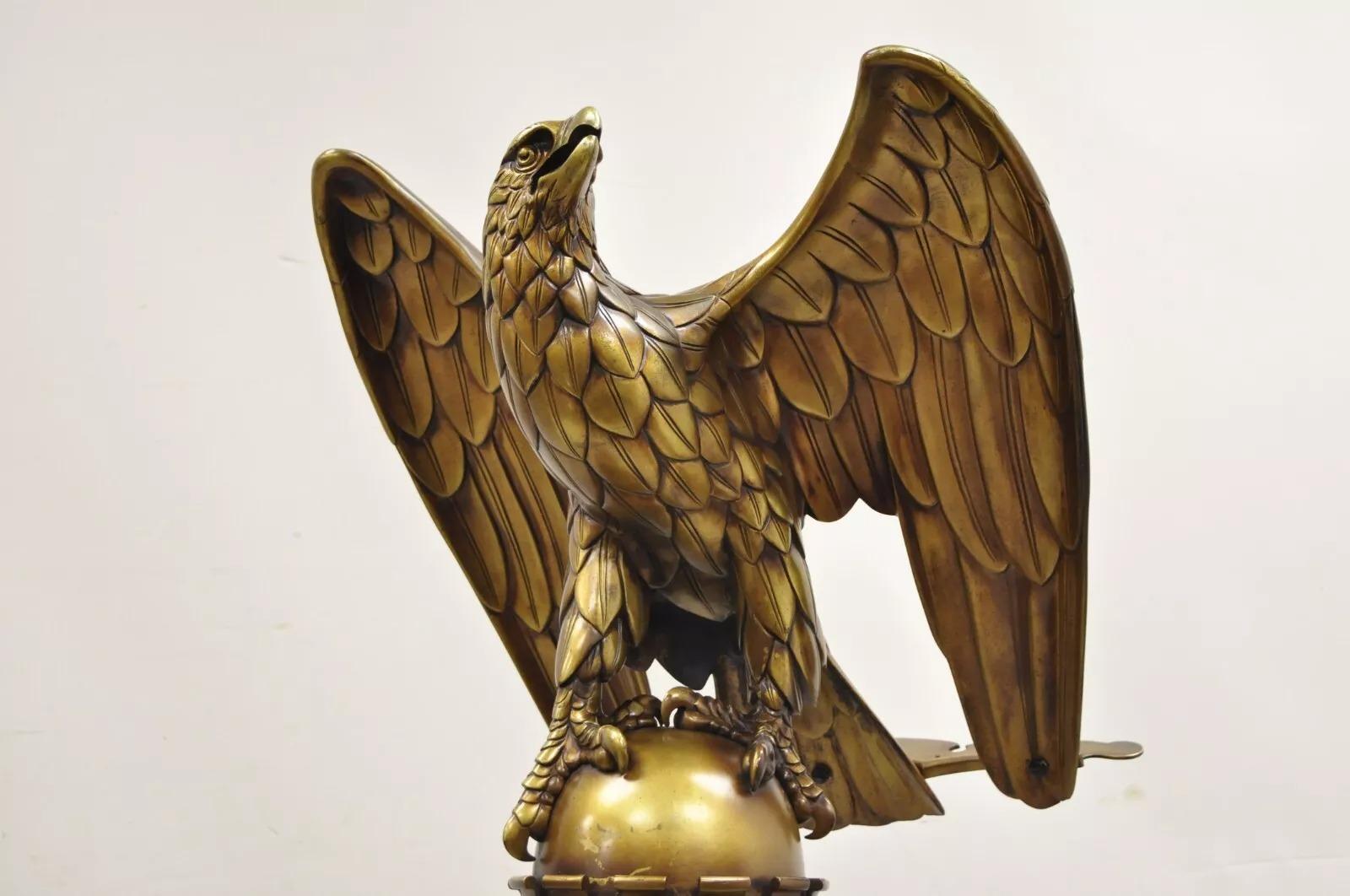 Antique Gothic Revival Large English Brass/Bronze Eagle Lectern Podium Stand. Item is engraved at the base 