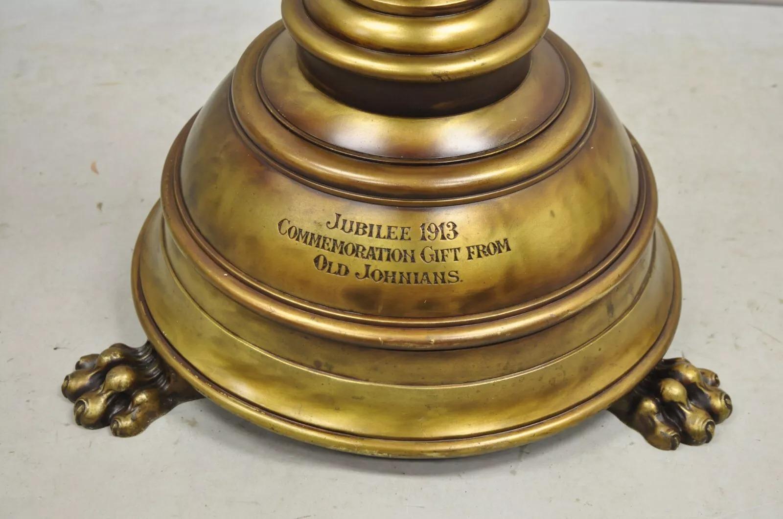 Antique Gothic Revival Large English Brass Bronze Eagle Church Lectern Podium In Good Condition In Philadelphia, PA