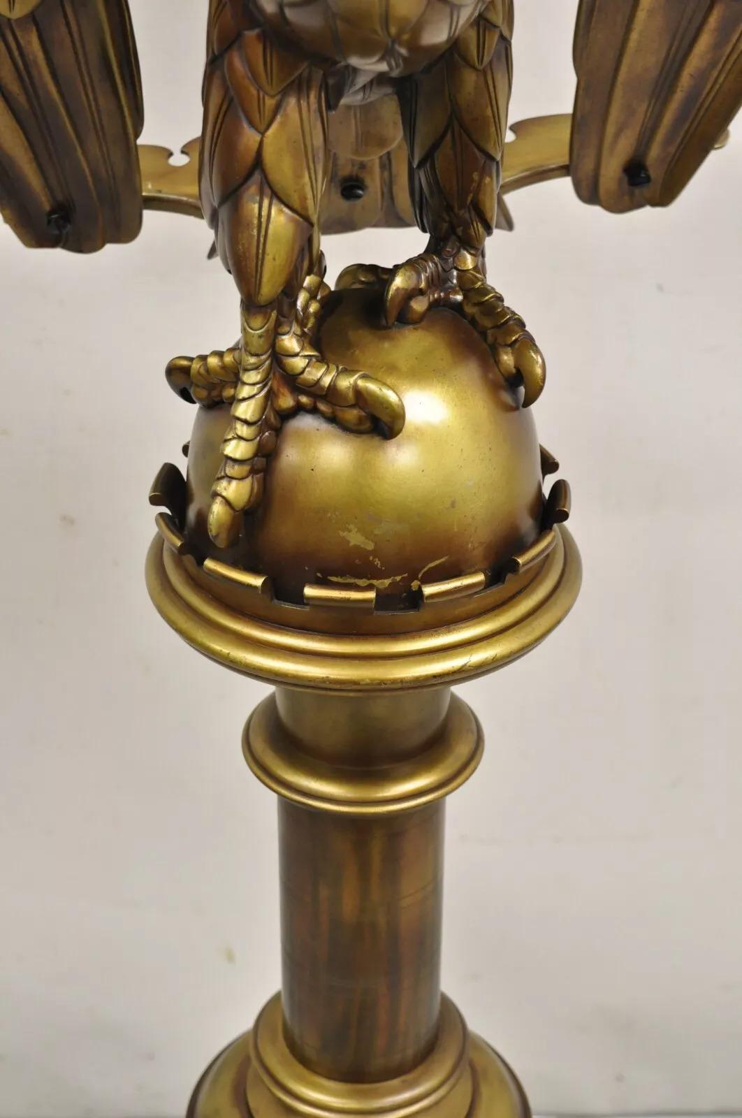 Antique Gothic Revival Large English Brass Bronze Eagle Church Lectern Podium 2