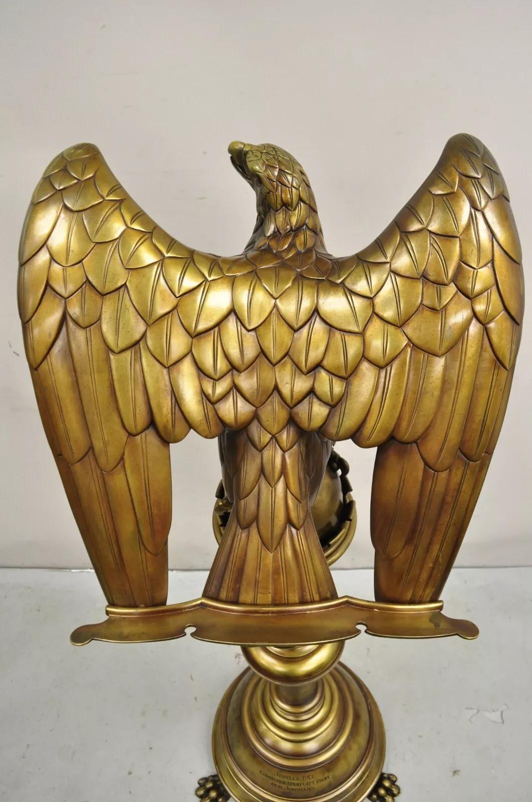 Antique Gothic Revival Large English Brass Bronze Eagle Church Lectern Podium 3