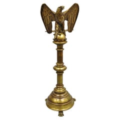 Antique Gothic Revival Large English Brass Bronze Eagle Church Lectern Podium