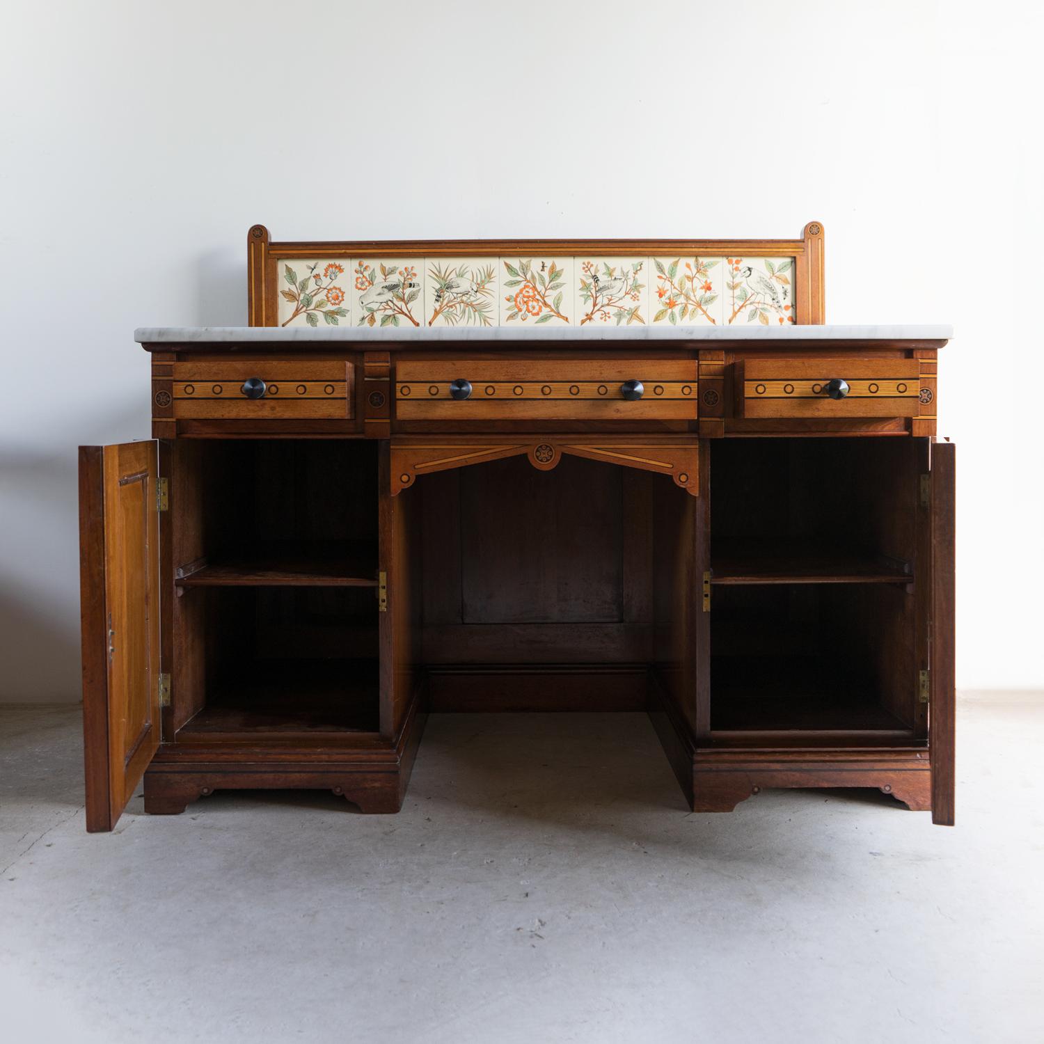 Antique Gothic Revival Marble Topped Washstand By Collier And Plucknett, 19Th C. 9