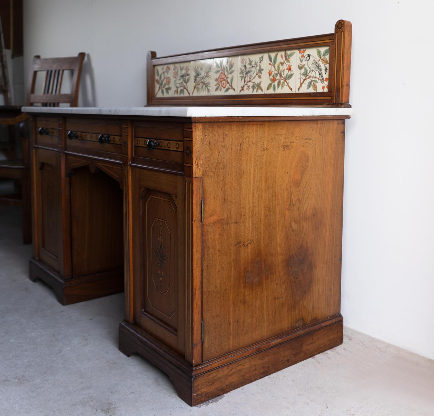 Antique Gothic Revival Marble Topped Washstand By Collier And Plucknett, 19Th C. 13