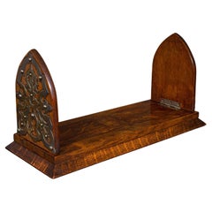 Antique Gothic Revival Novel Slide, Scottish Oak, Extending Book Rest, Victorian