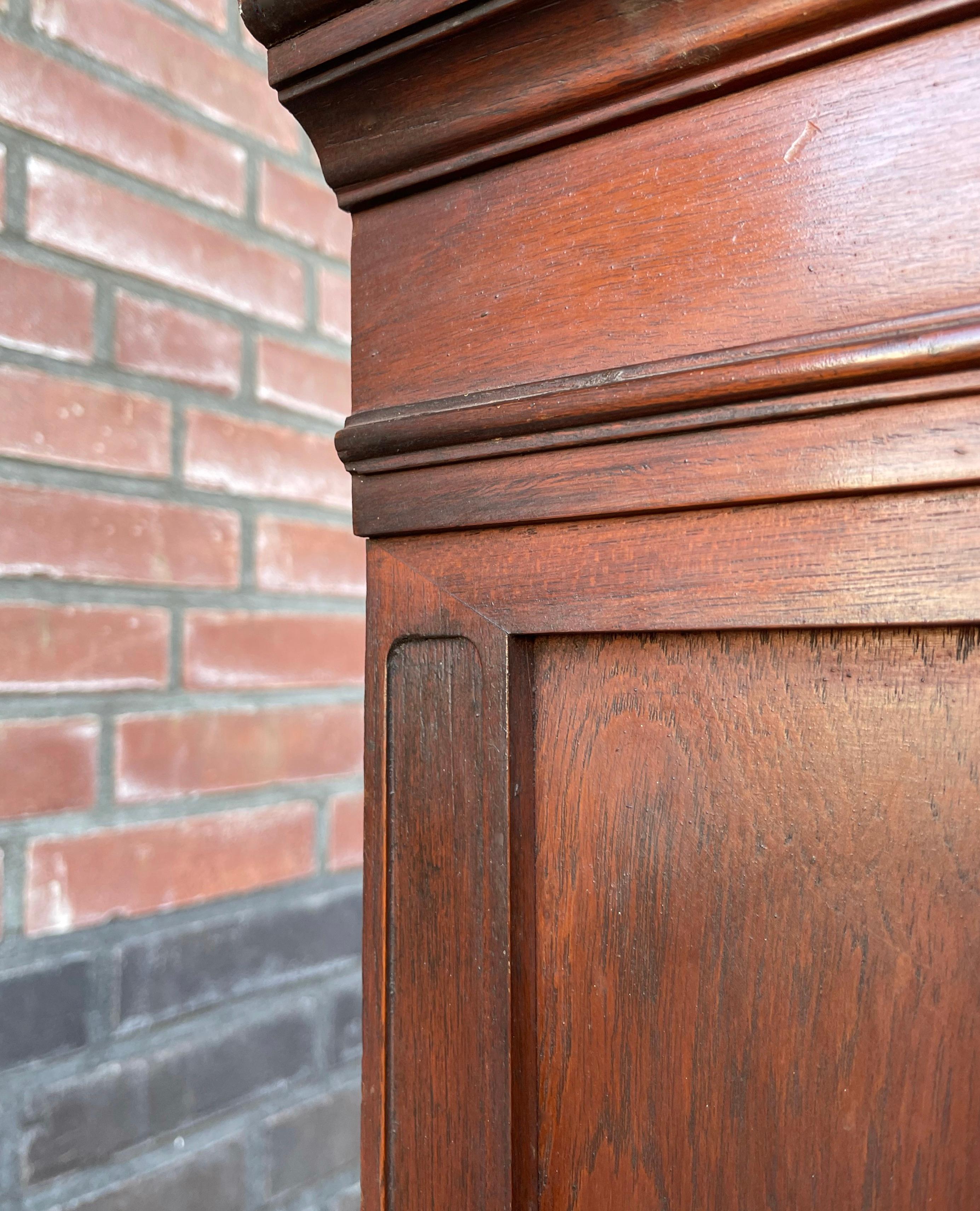 Antique Gothic Revival Solid Wood Hanging Wall Cabinet w. Church Windows 6