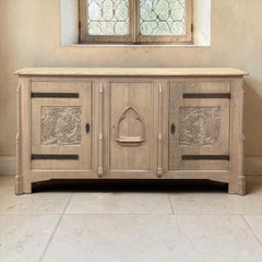 Antique Gothic Revival Stripped Oak Buffet