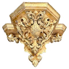 Used Gothic Revival Top Quality Hand Carved & Gilt Wooden Church Wall Bracket