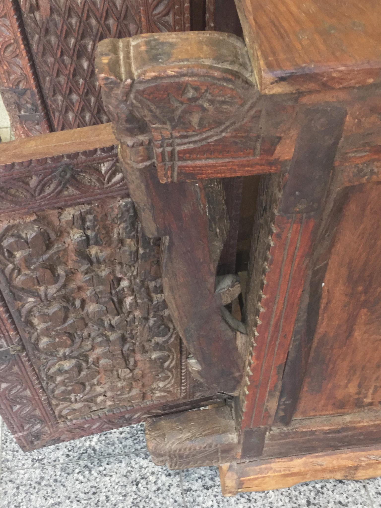 Antique Gothic Revival Walnut Cabinet 9