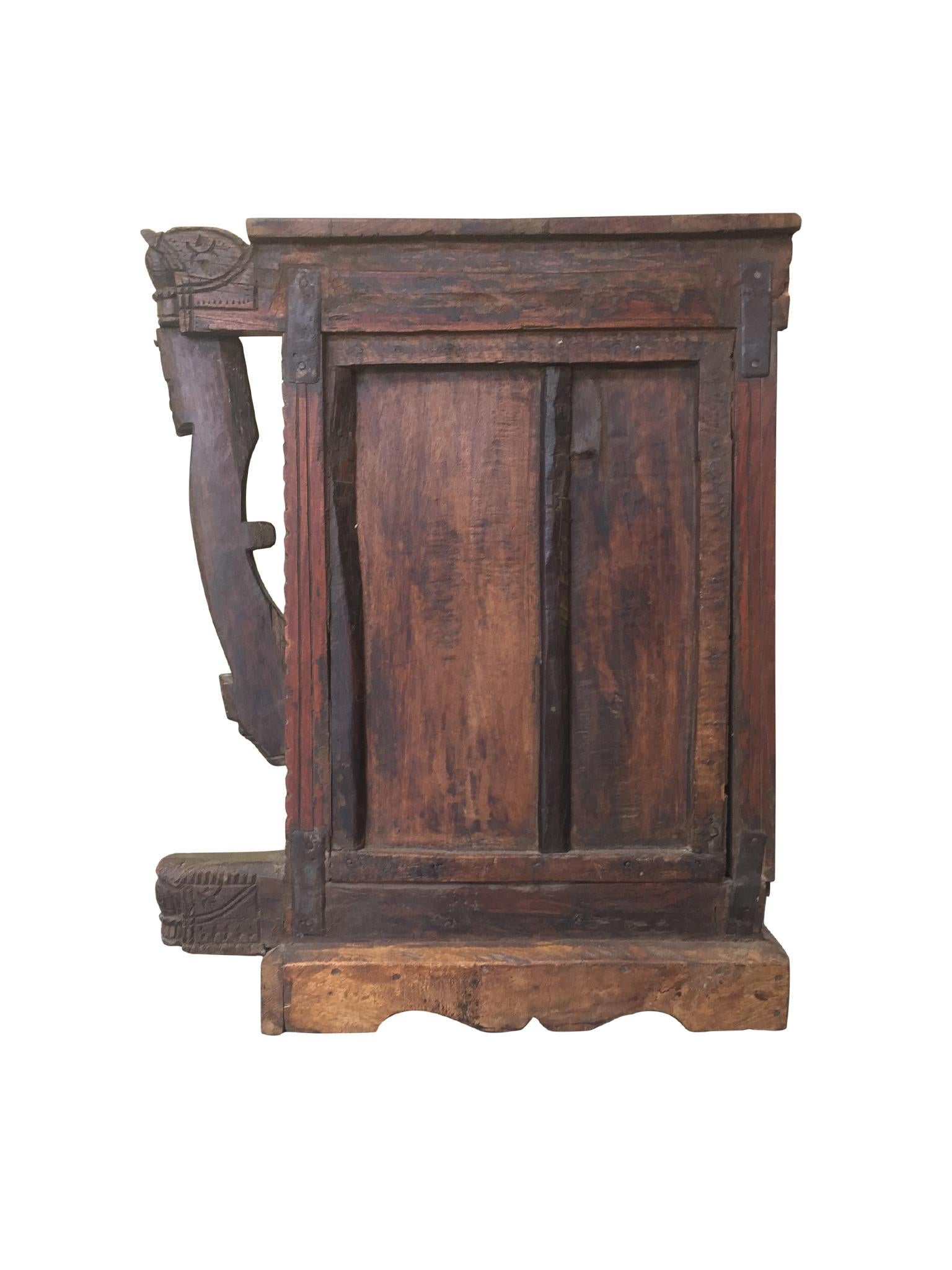 Hand-Carved Antique Gothic Revival Walnut Cabinet For Sale