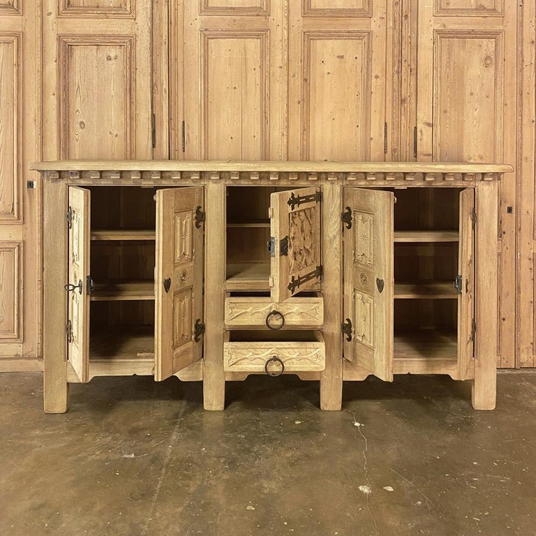 Antique Gothic Rustic Buffet For Sale at 1stDibs