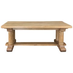 Vintage Gothic Rustic Stripped Oak Dining Table