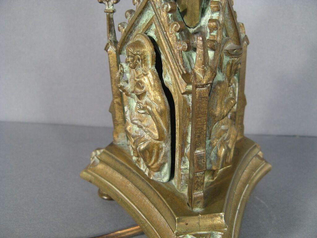 Empire Antique Gothic Style Candle Holder in Gilded Bronze, 19th Century -1Y61