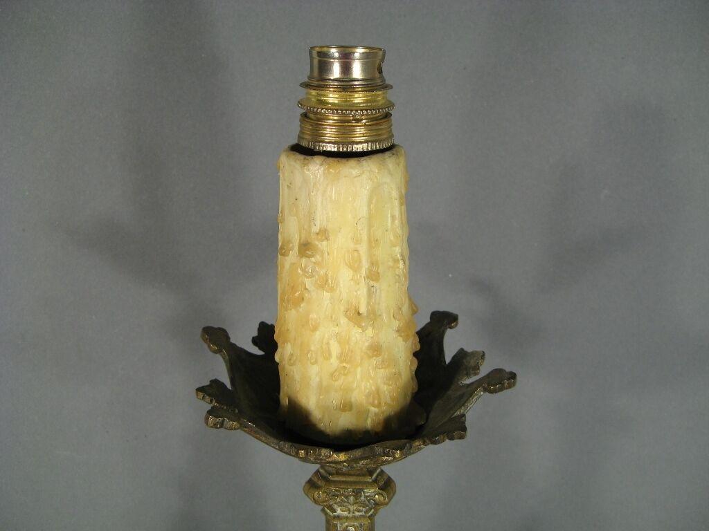 Antique Gothic Style Candle Holder in Gilded Bronze, 19th Century -1Y61 In Good Condition In Bordeaux, FR
