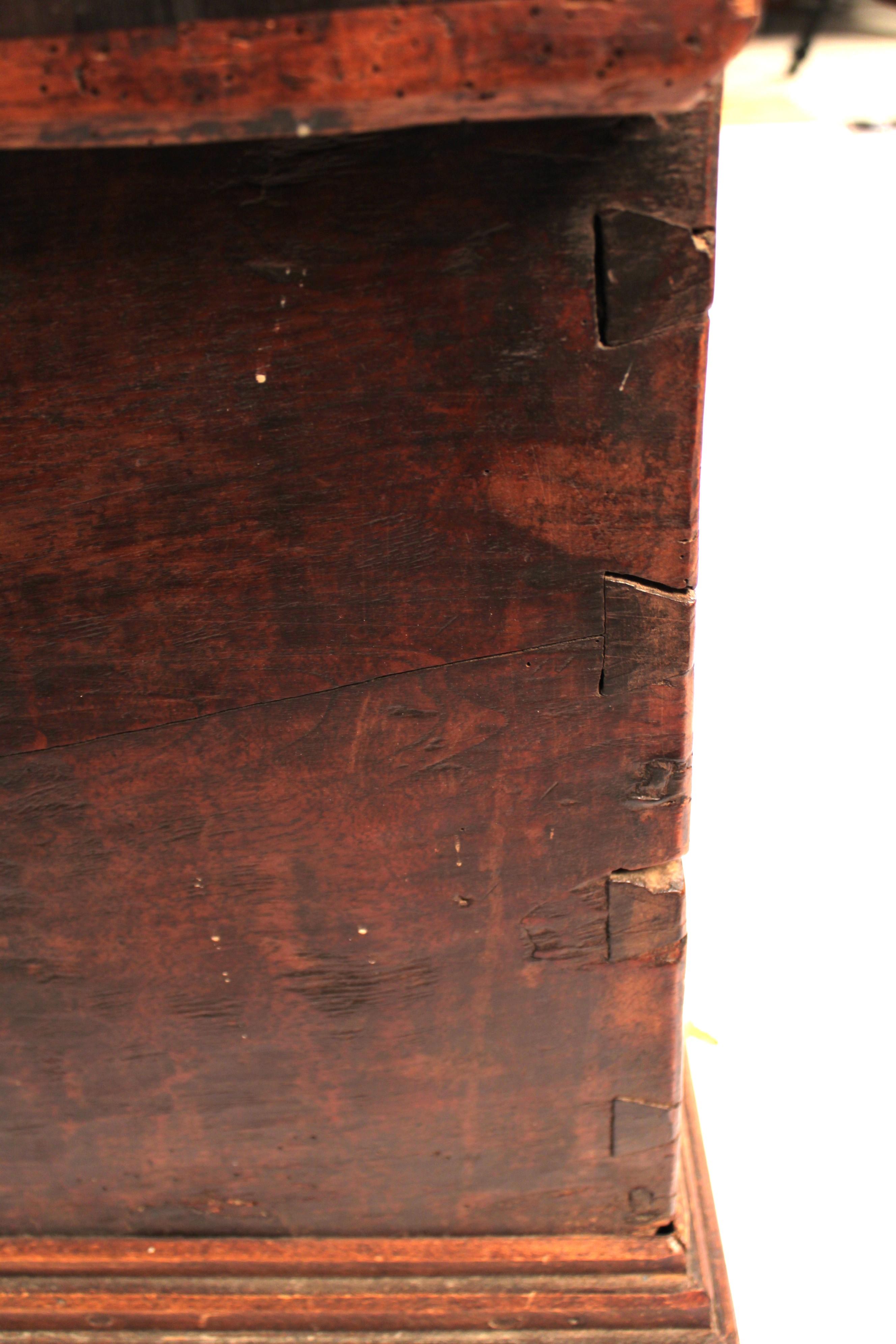 Antique Gothic Style Elm Trunk For Sale 6