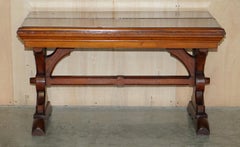 Antique Gothic Style English Oak Victorian Library Table Desk Dining Table
