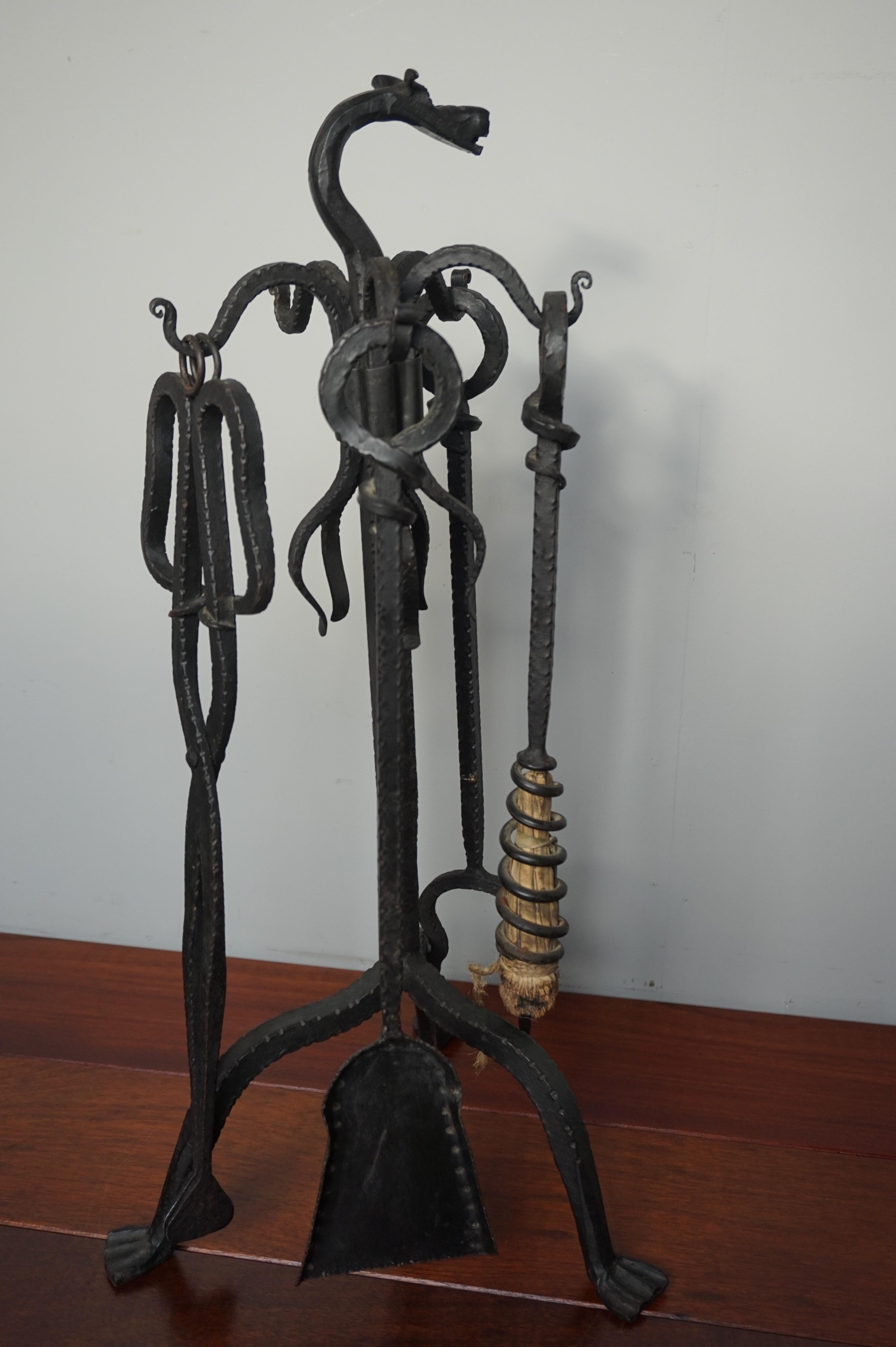 gothic fireplace tools